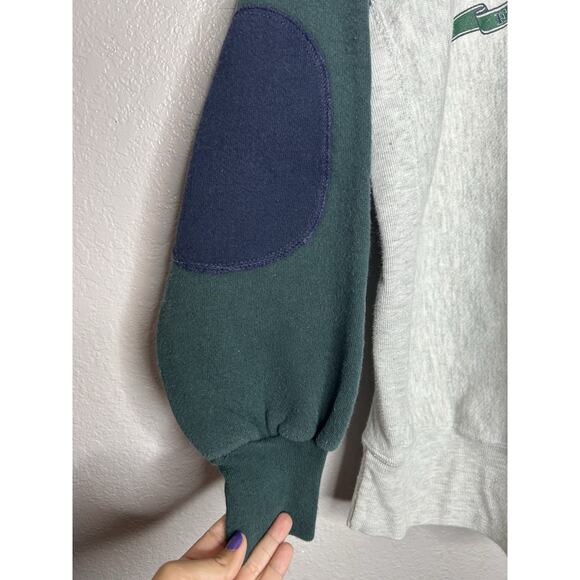 Vintage SMU Sweatshirt Size Medium 90s Y2K College Sports Elbow Patches Cozy - Picture 4 of 9